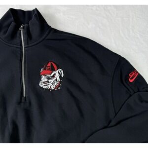 Georgia Bulldogs Nike Sweatshirt Pullover Womens XL Cropped‎ 1/2 Zip Big Logo